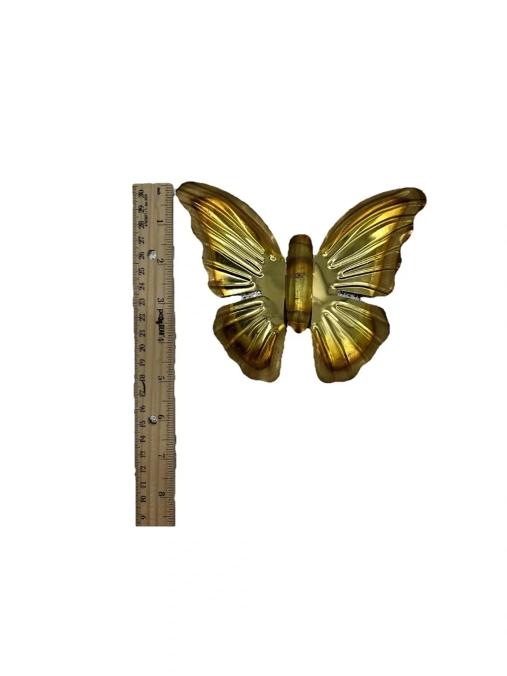 Home Interiors Metallic Gold Butterfly Wall Hooks - Trio